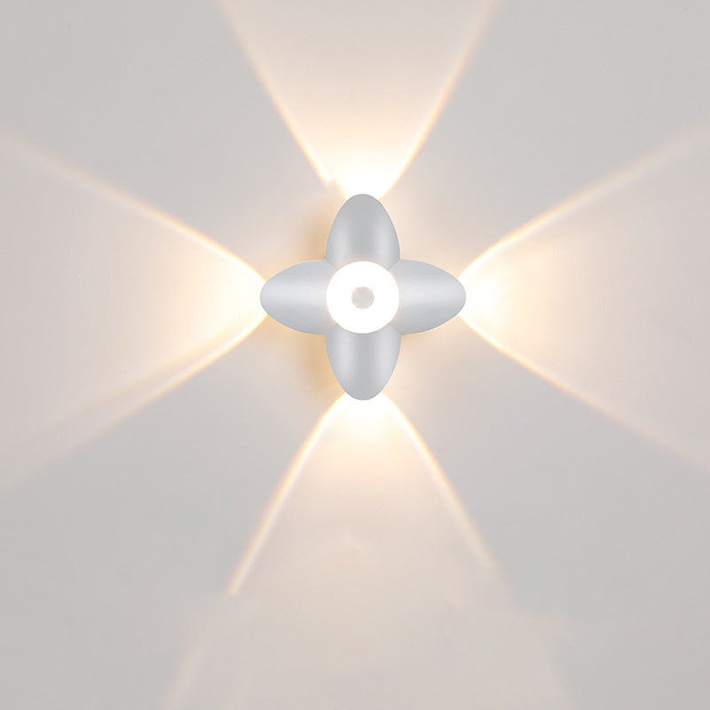 Aplique de pared LED de flor de acrílico de aluminio impermeable contemporáneo escandinavo para patio exterior 