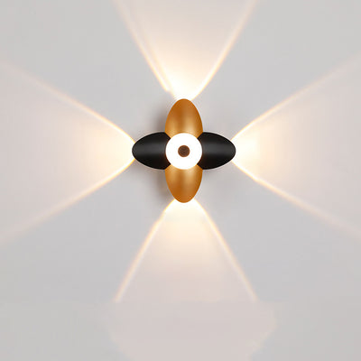 Aplique de pared LED de flor de acrílico de aluminio impermeable contemporáneo escandinavo para patio exterior 
