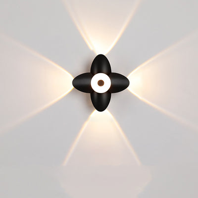 Aplique de pared LED de flor de acrílico de aluminio impermeable contemporáneo escandinavo para patio exterior 