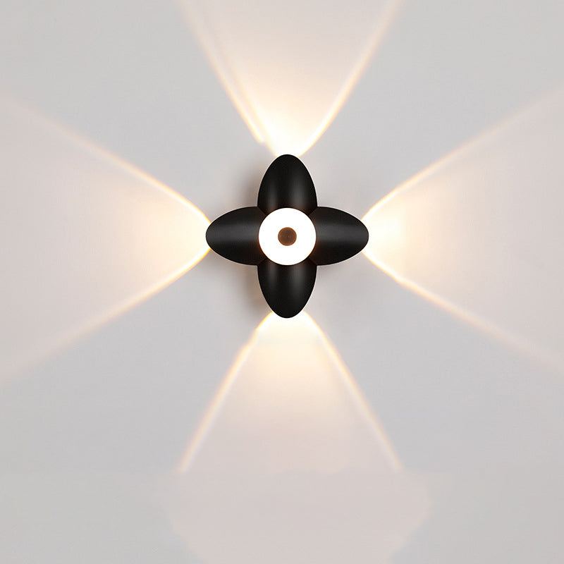 Aplique de pared LED de flor de acrílico de aluminio impermeable contemporáneo escandinavo para patio exterior 