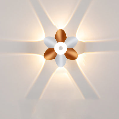 Aplique de pared LED de flor de acrílico de aluminio impermeable contemporáneo escandinavo para patio exterior 