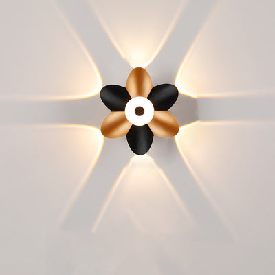 Aplique de pared LED de flor de acrílico de aluminio impermeable contemporáneo escandinavo para patio exterior 
