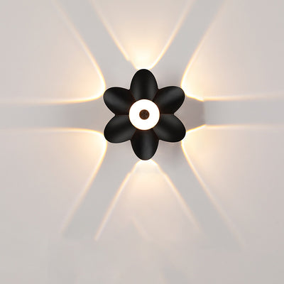 Aplique de pared LED de flor de acrílico de aluminio impermeable contemporáneo escandinavo para patio exterior 