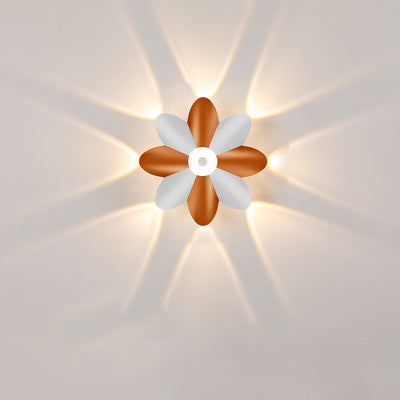 Aplique de pared LED de flor de acrílico de aluminio impermeable contemporáneo escandinavo para patio exterior 