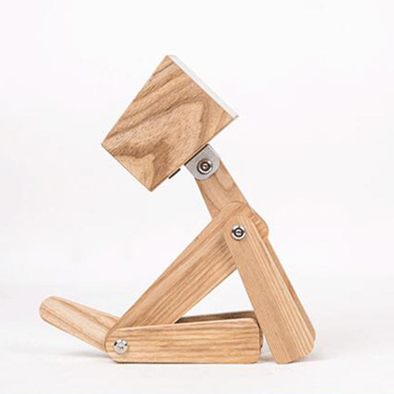 Contemporary Nordic Wood Hardware Acrylic Cute Puppy Adjustable LED Table Lamp For Study