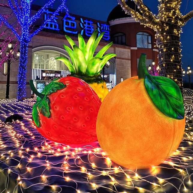Éclairage paysager LED pour jardin en forme de fraise en résine fibre de verre Art déco moderne 