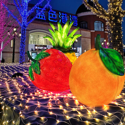 Éclairage paysager LED pour jardin en forme de fraise en résine fibre de verre Art déco moderne 
