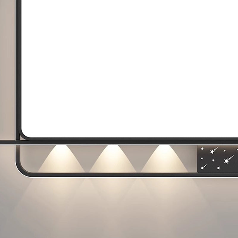 Plafonnier LED moderne nordique en fer acrylique rectangulaire carré rond étoile avec projecteur pour chambre 