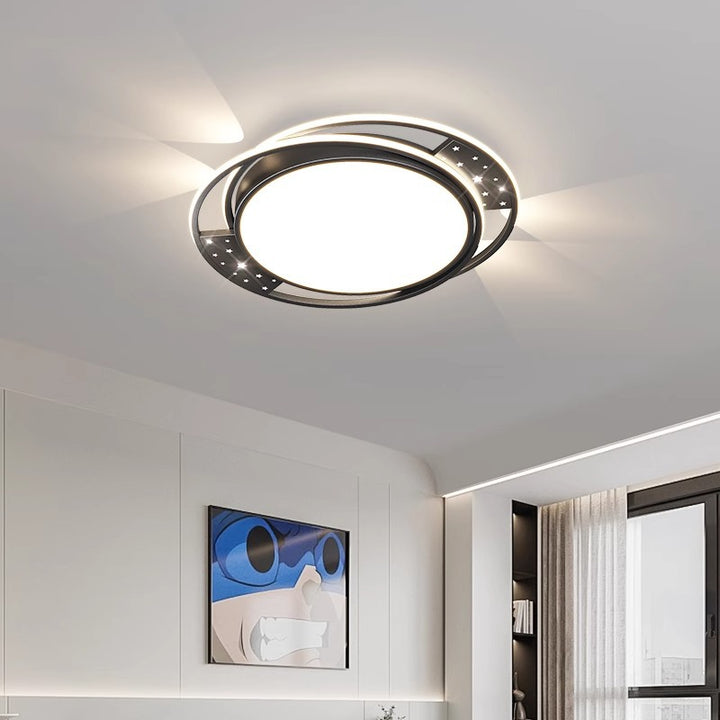 Plafonnier LED moderne nordique en fer acrylique rectangulaire carré rond étoile avec projecteur pour chambre 