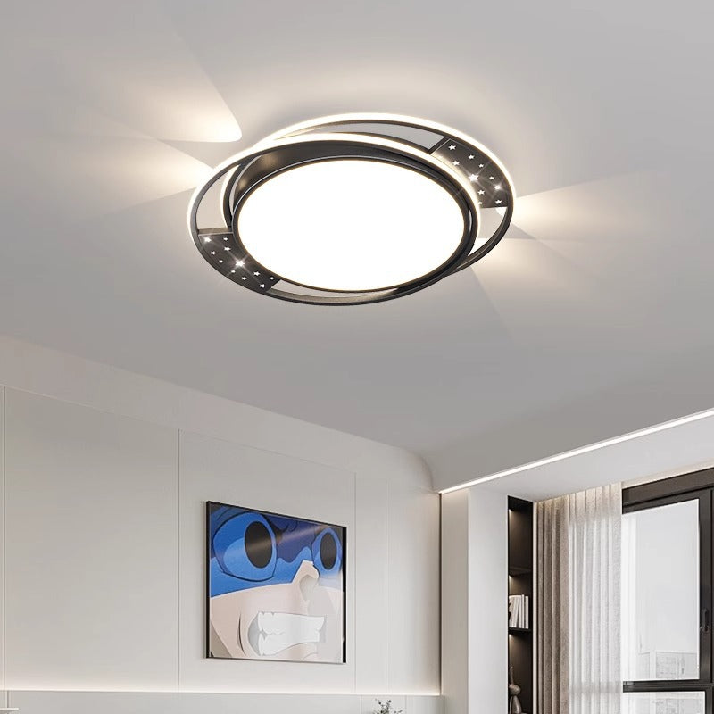 Plafonnier LED moderne nordique en fer acrylique rectangulaire carré rond étoile avec projecteur pour chambre 