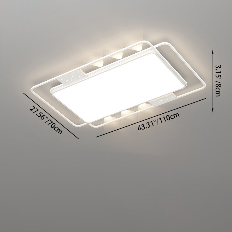 Plafonnier LED moderne nordique en fer acrylique rectangulaire carré rond étoile avec projecteur pour chambre 