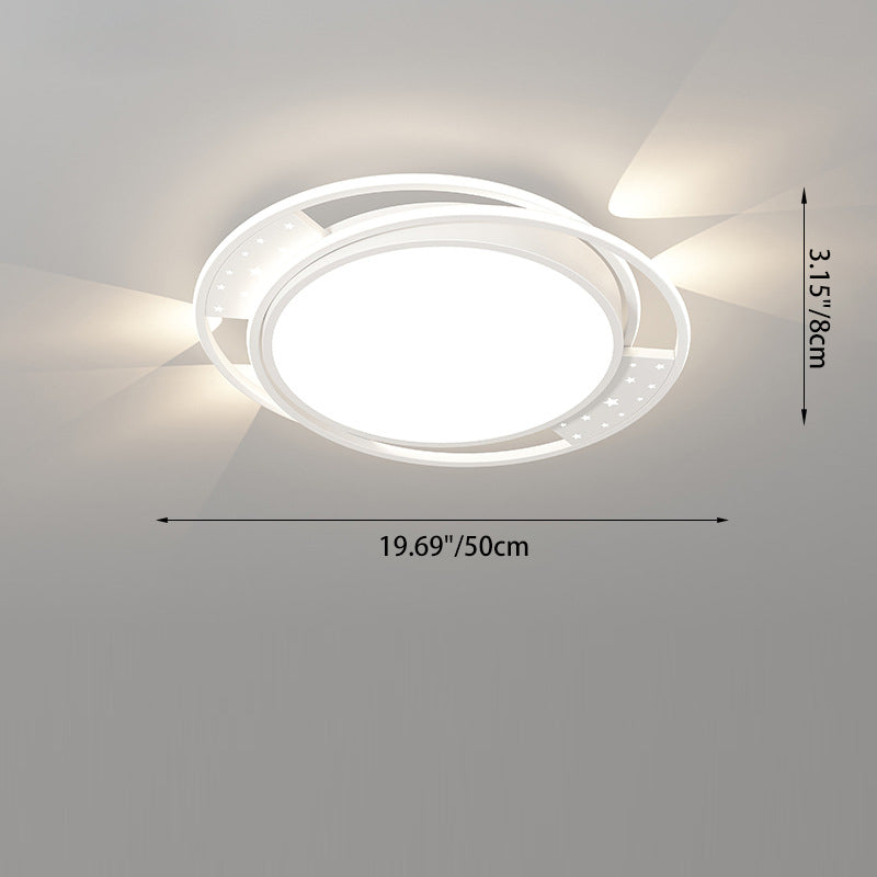Plafonnier LED moderne nordique en fer acrylique rectangulaire carré rond étoile avec projecteur pour chambre 