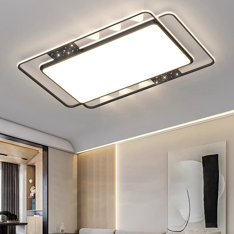 Plafonnier LED moderne nordique en fer acrylique rectangulaire carré rond étoile avec projecteur pour chambre 
