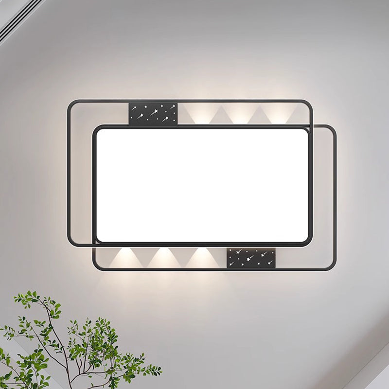 Plafonnier LED moderne nordique en fer acrylique rectangulaire carré rond étoile avec projecteur pour chambre 
