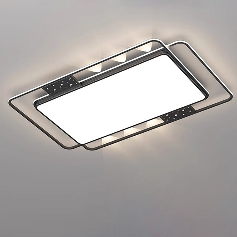Plafonnier LED moderne nordique en fer acrylique rectangulaire carré rond étoile avec projecteur pour chambre 
