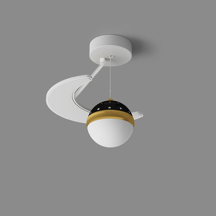 Plafonnier LED semi-encastré contemporain nordique avec projection de ciel étoilé en fer acrylique lune étoile pour couloir 