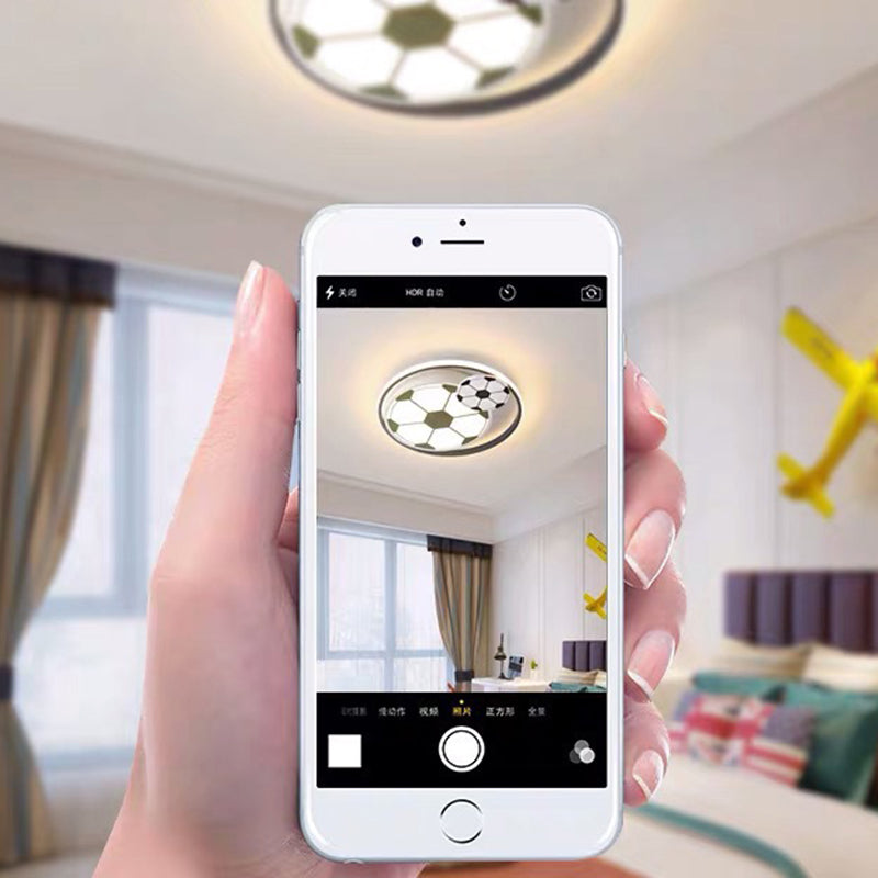 Plafonnier LED rond en fer acrylique pour chambre d&