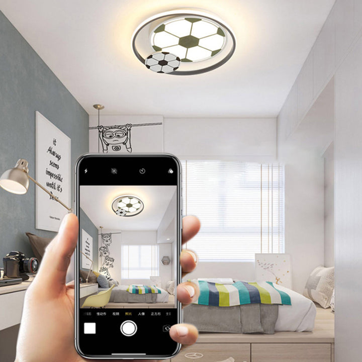 Plafonnier LED rond en fer acrylique pour chambre d&