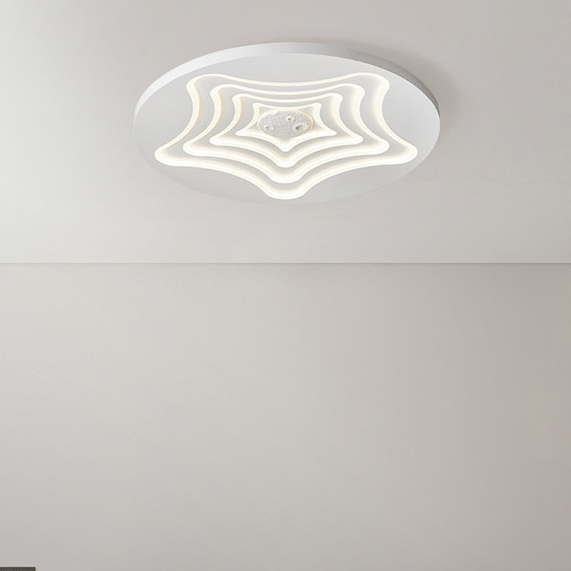 Zeitgenössische nordische runde Sternen-Mond-Eisenharz-Acryl-LED-Deckenleuchte für das Schlafzimmer 