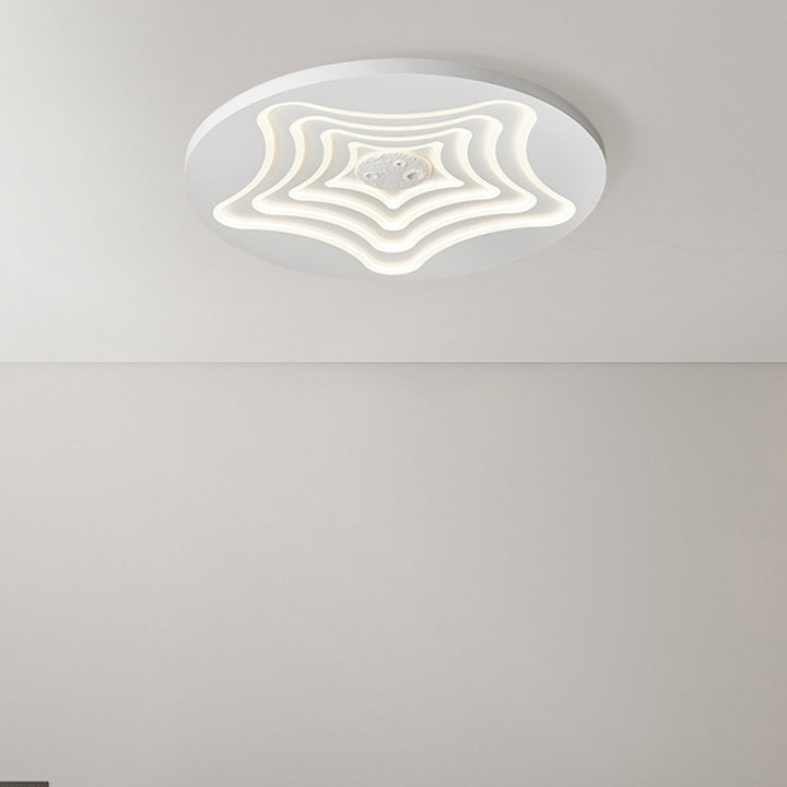 Zeitgenössische nordische runde Sternen-Mond-Eisenharz-Acryl-LED-Deckenleuchte für das Schlafzimmer 