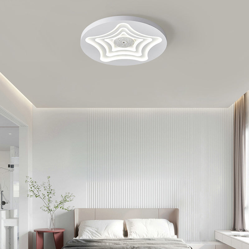 Plafonnier LED contemporain nordique rond étoile lunaire en fer résine acrylique pour chambre 