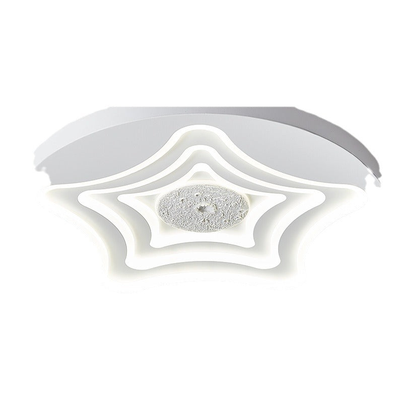 Zeitgenössische nordische runde Sternen-Mond-Eisenharz-Acryl-LED-Deckenleuchte für das Schlafzimmer 