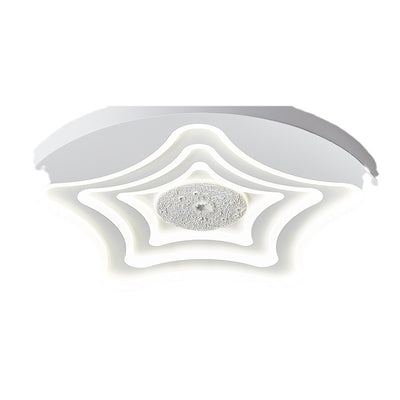 Plafonnier LED contemporain nordique rond étoile lunaire en fer résine acrylique pour chambre 