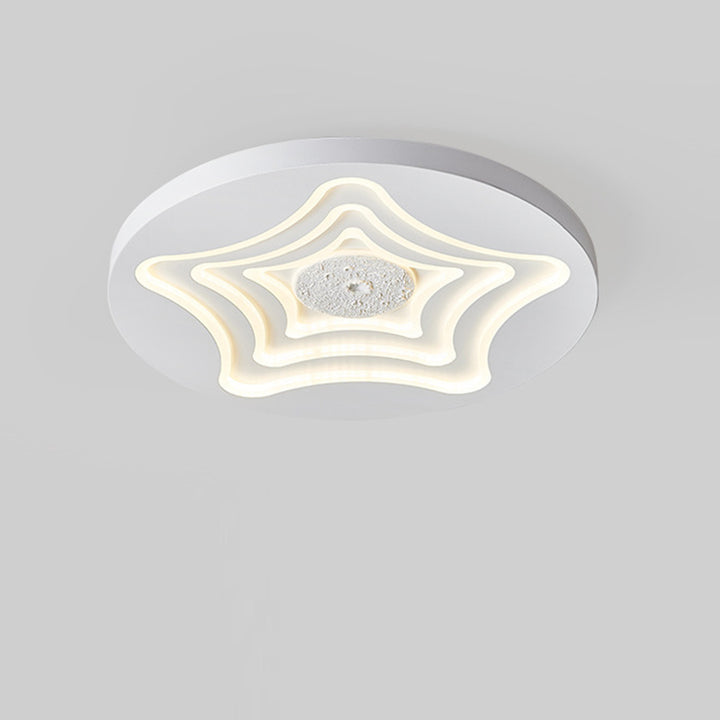 Zeitgenössische nordische runde Sternen-Mond-Eisenharz-Acryl-LED-Deckenleuchte für das Schlafzimmer 