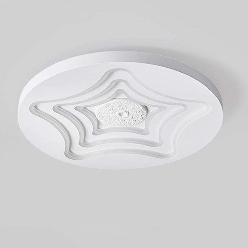 Zeitgenössische nordische runde Sternen-Mond-Eisenharz-Acryl-LED-Deckenleuchte für das Schlafzimmer 