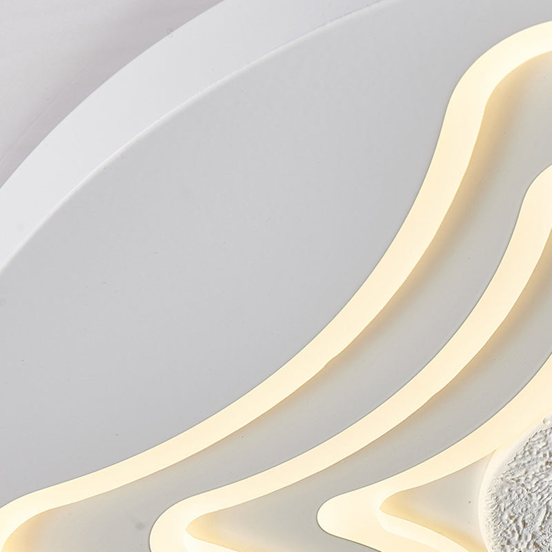 Zeitgenössische nordische runde Sternen-Mond-Eisenharz-Acryl-LED-Deckenleuchte für das Schlafzimmer 