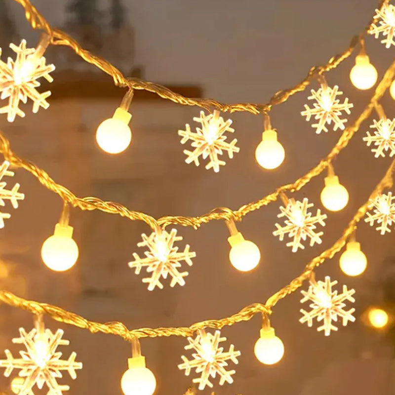 Moderne Art Deco Batterie USB PVC Hirsch Schnee Stern Weihnachtsbaum Dekoration LED Lichterkette für Unterhaltungsraum 