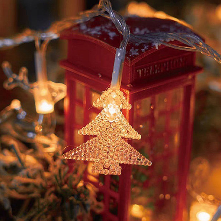 Modern Art Deco Battery USB PVC Deer Snow Star Christmas Tree Decoration LED String Light For Entertainment Room