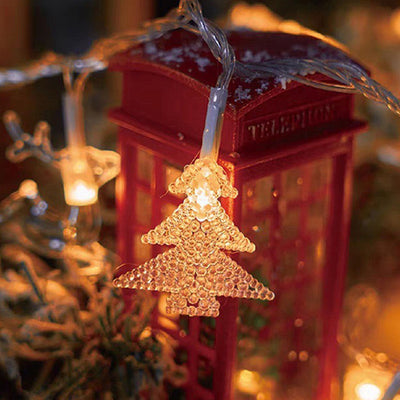 Moderne Art Deco Batterie USB PVC Hirsch Schnee Stern Weihnachtsbaum Dekoration LED Lichterkette für Unterhaltungsraum 