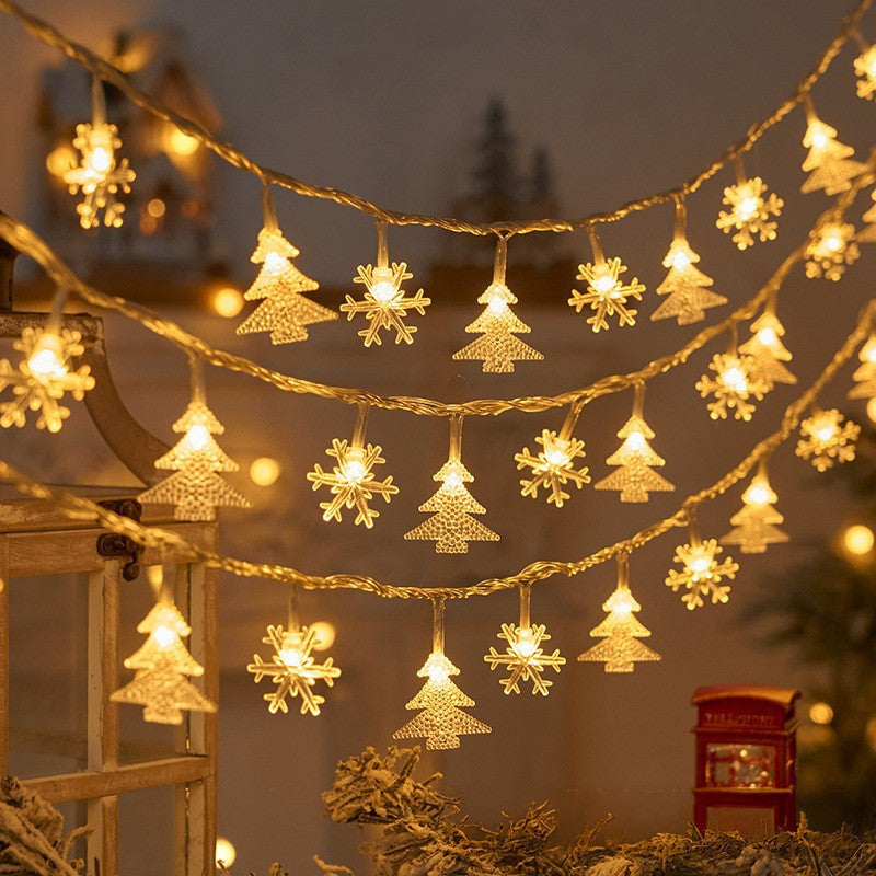 Moderne Art Deco Batterie USB PVC Hirsch Schnee Stern Weihnachtsbaum Dekoration LED Lichterkette für Unterhaltungsraum 