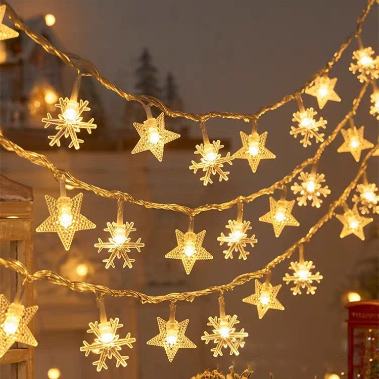 Modern Art Deco Battery USB PVC Deer Snow Star Christmas Tree Decoration LED String Light For Entertainment Room