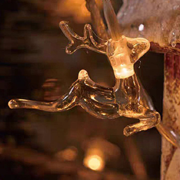 Modern Art Deco Battery USB PVC Deer Snow Star Christmas Tree Decoration LED String Light For Entertainment Room