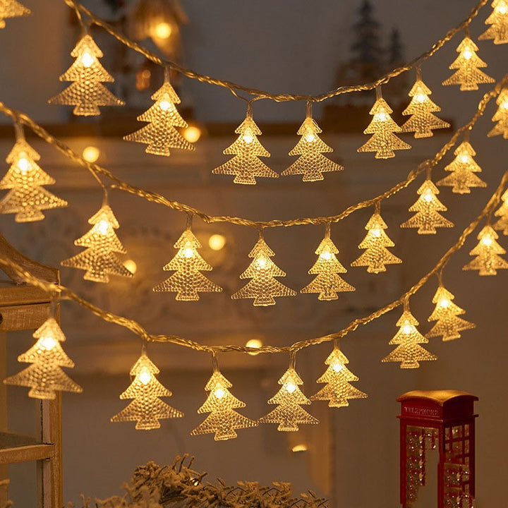 Modern Art Deco Battery USB PVC Deer Snow Star Christmas Tree Decoration LED String Light For Entertainment Room