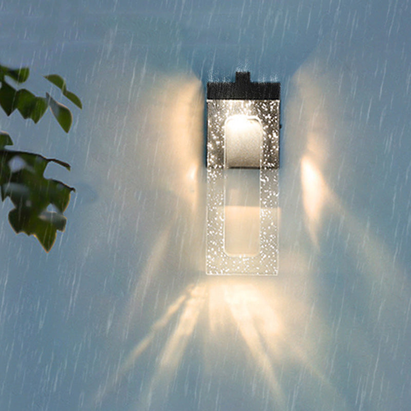 Modern Luxury Waterproof Crystal Stainless Steel Rectangular Bubble LED Wall Sconce Lamp For Outdoor Patio