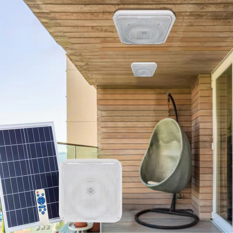 ضوء السقف LED المربع المقاوم للماء بالطاقة الشمسية من ABS بتصميم بسيط حديث للفناء الخارجي 