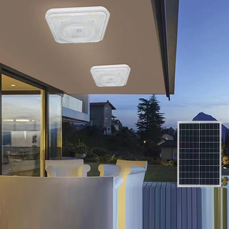 ضوء السقف LED المربع المقاوم للماء بالطاقة الشمسية من ABS بتصميم بسيط حديث للفناء الخارجي 