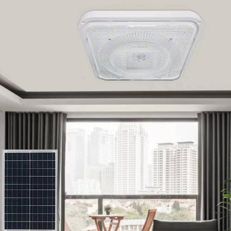 ضوء السقف LED المربع المقاوم للماء بالطاقة الشمسية من ABS بتصميم بسيط حديث للفناء الخارجي 
