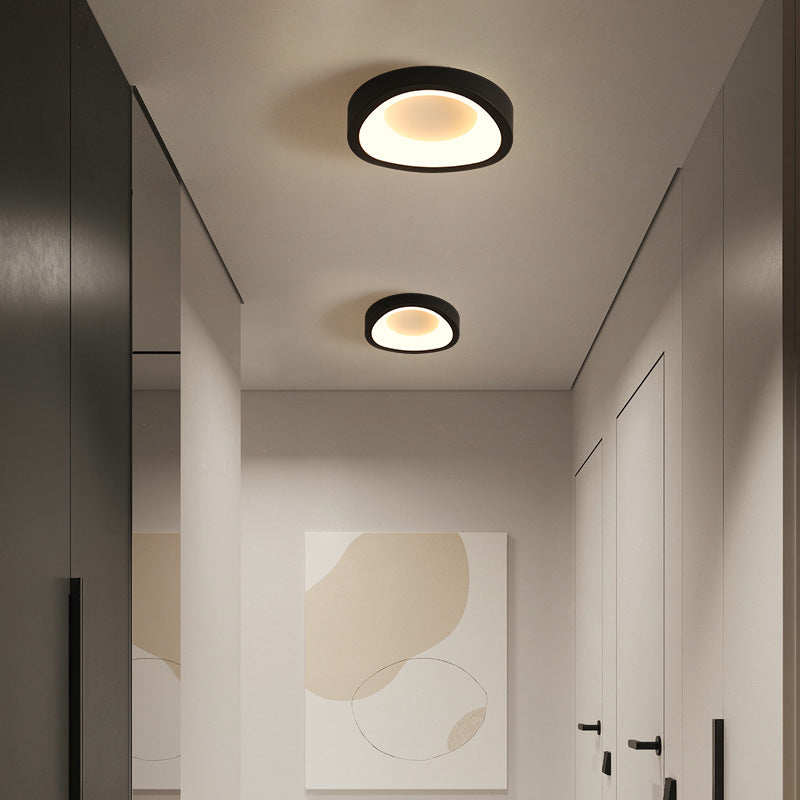 Plafonnier LED contemporain scandinave en fer et acrylique avec motif de fleurs rondes et nuages pour couloir 