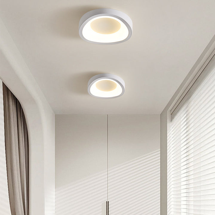 Plafonnier LED contemporain scandinave en fer et acrylique avec motif de fleurs rondes et nuages pour couloir 