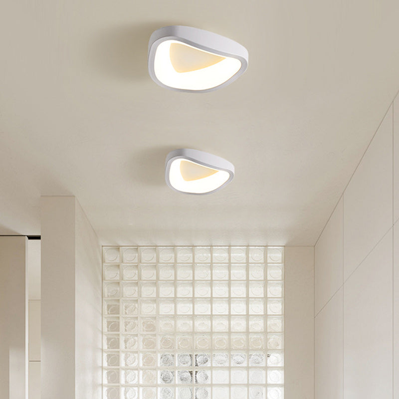 Plafonnier LED contemporain scandinave en fer et acrylique avec motif de fleurs rondes et nuages pour couloir 