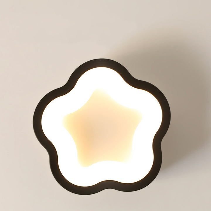 Plafonnier LED contemporain scandinave en fer et acrylique avec motif de fleurs rondes et nuages pour couloir 