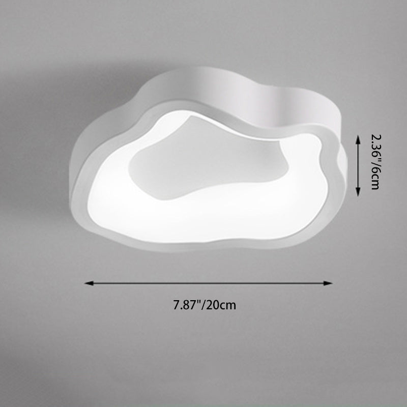 Plafonnier LED contemporain scandinave en fer et acrylique avec motif de fleurs rondes et nuages pour couloir 