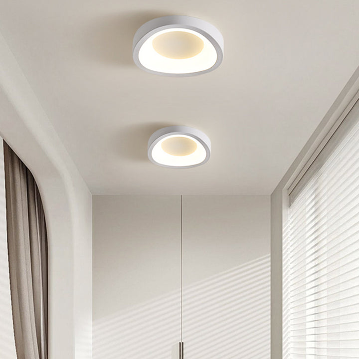 Plafonnier LED contemporain scandinave en fer et acrylique avec motif de fleurs rondes et nuages pour couloir 