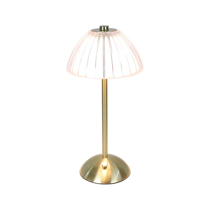 Zeitgenössische Retro Wiederaufladbare Eisen PS Kegelförmige Zylinder Rock Gestreifte LED Tischlampe Für Nachttisch 