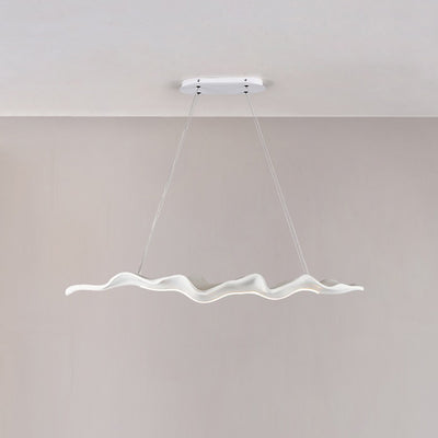 Traditional Japanese Fiberglass Silica Iron Wavey Drift Imitation Wood LED Chandeliers Island Light For Dining Room