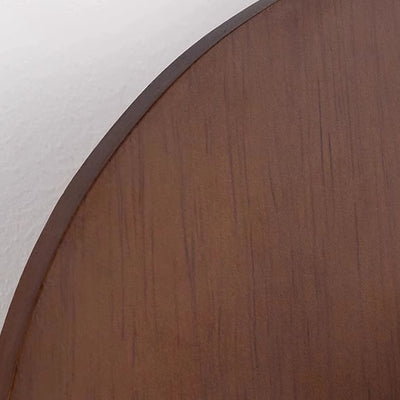 Traditional Japanese Travertine Rubber Wood PE Disc 1-Light Wall Sconce Lamp For Hallway